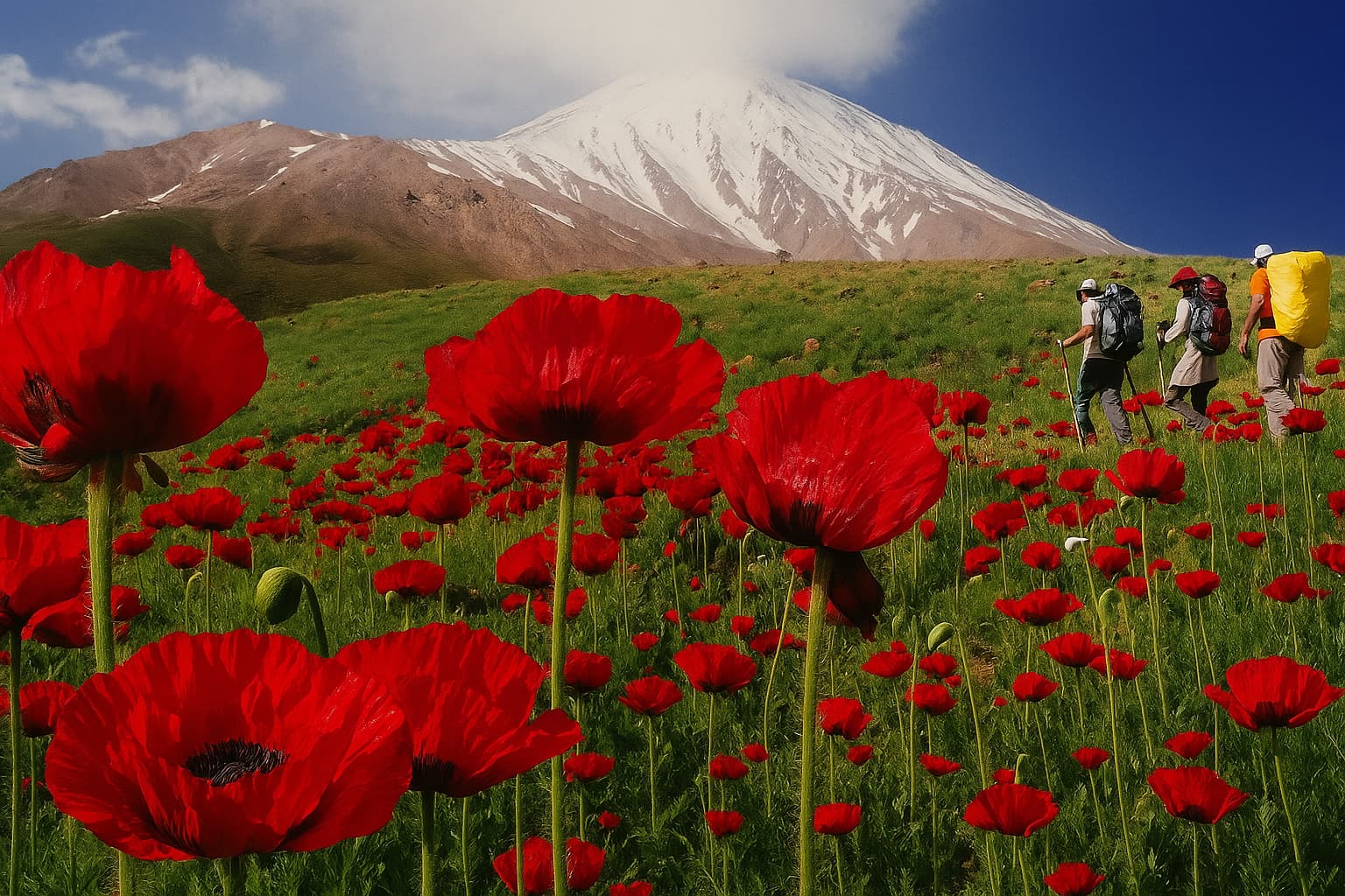 دشت شقایق های وحشی دماوند
