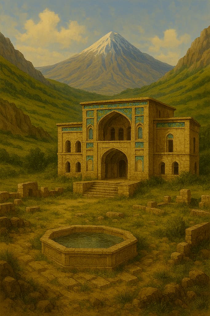 تصویری از کاخ قدیمی در دره لار - ساخته هوش مصنوعی