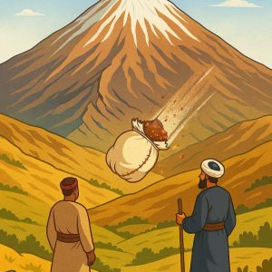 آیین کهن مردم محلی در دامنه‌های کوه دماوند میراث جهانی کوهنوردی ؛ غلتاندن پوست گاو پر از نشادر از قله‌ی همیشه‌برفی به نشانه‌ی پیوند با طبیعت اسرارآمیز.