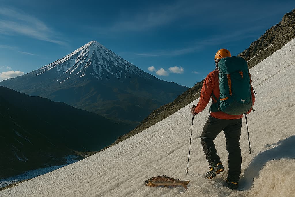 تیم کوهنوردی در قله دماوند پس از صعود مستقیم از دره ی یخار در سال ۱۳۵۸