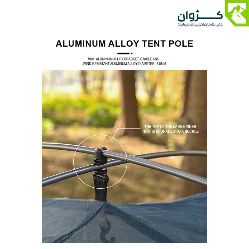 جزئیات اتصال تیرک‌ها در مرکز چادر TM-ZP30 با سیستم کلیپسی