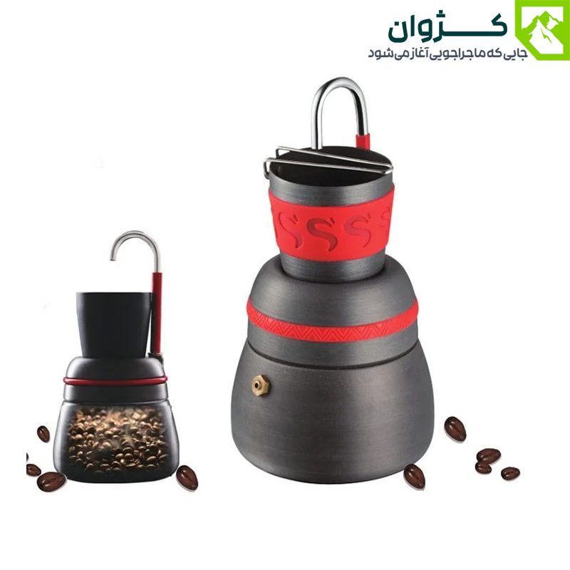 ست کامل موکاپات و فنجان آلوکس CW-EM01 با تصویرسازی گرافیکی از قهوه داخل موکاپات