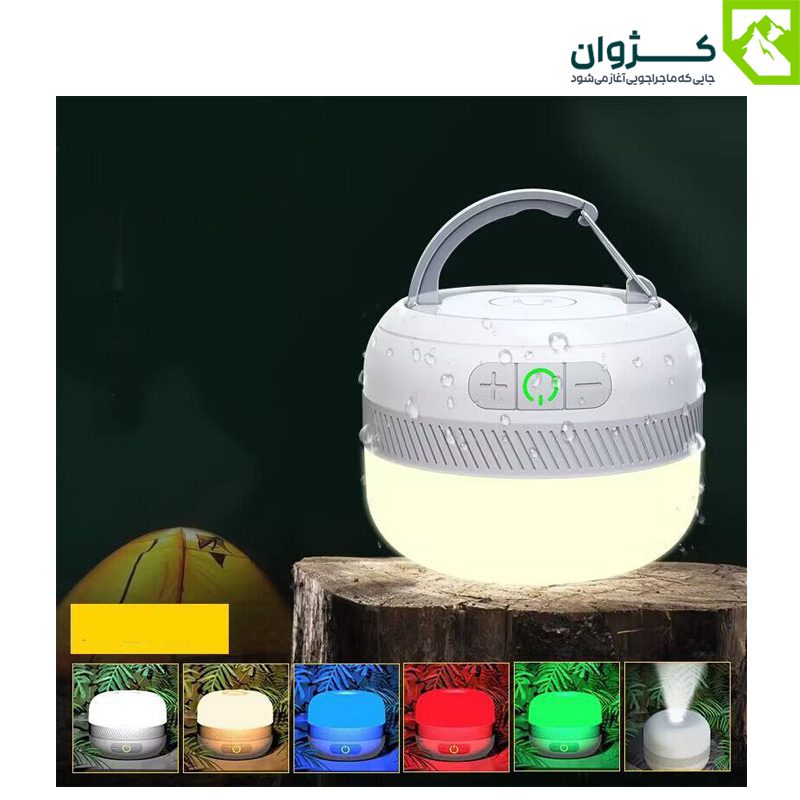 چراغ LV10 روی تنه درخت با نمایش حالت‌های نوردهی مختلف