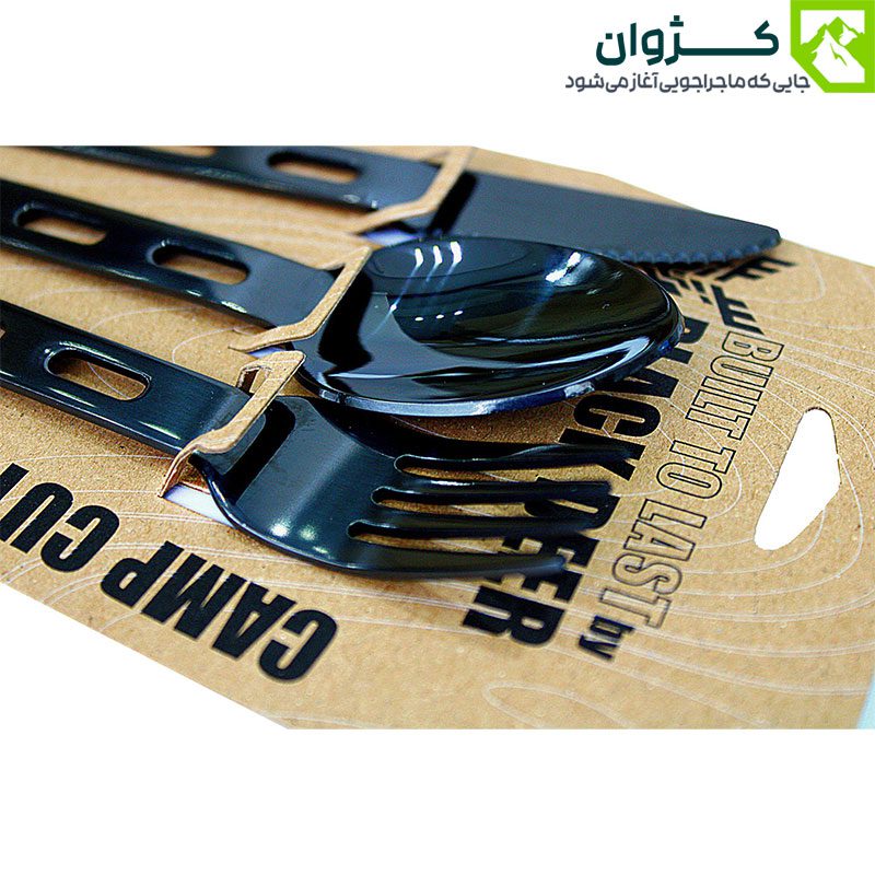 ست قاشق، چنگال و کارد کمپینگ BLACK DEER با روکش تیتانیوم، سبک و مقاوم برای سفرهای طبیعت‌گردی