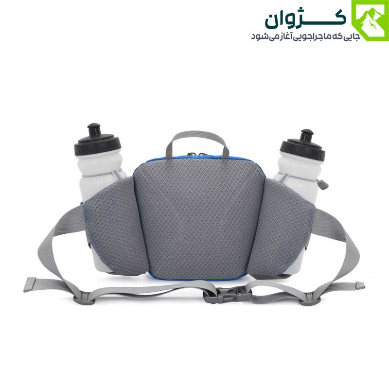 نمای پشت کیف کمری BLACK DEER مدل 1004 رنگ آبی از زاویه روبه‌رو روی زمینه سفید