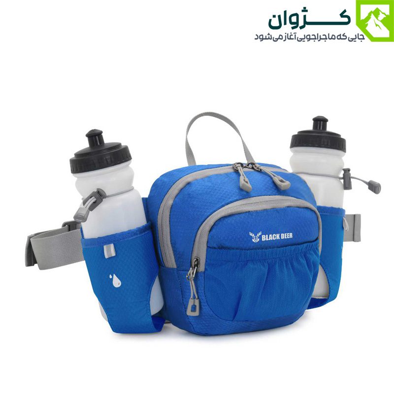 کیف کمری BLACK DEER مدل 1004 رنگ آبی از زاویه مورب روی زمینه سفید
