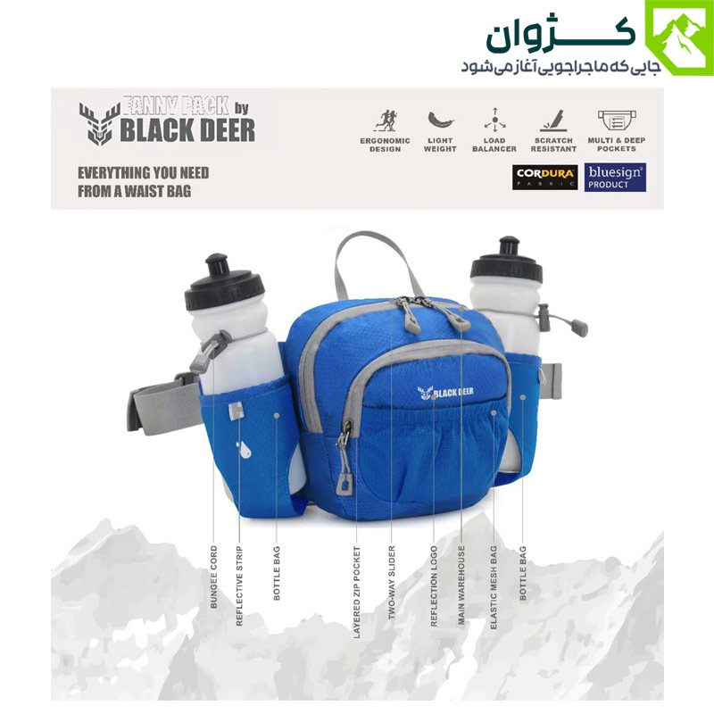کیف کمری BLACK DEER مدل 1004 از زاویه مورب با زمینه سفید