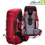 کوله‌پشتی ایوان رنگ قرمز از دو زاویه مورب جلو و پشت در یک تصویر