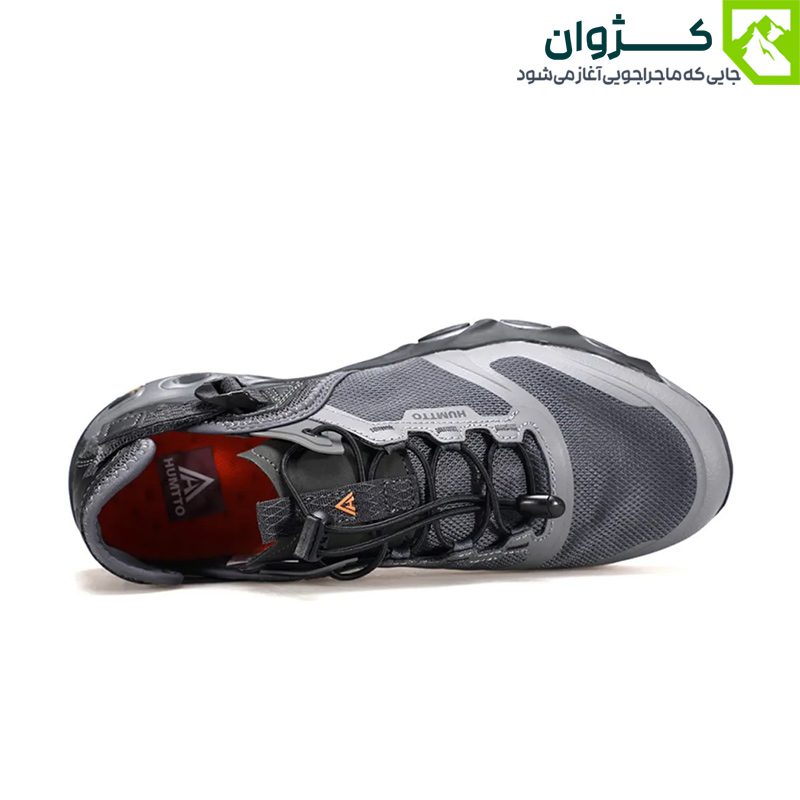 نمای بالایی کفش HUMTTO مدل 630551A-9 با رویه ترکیبی TPU و چرم مصنوعی، قرار گرفته روی سطح سفید