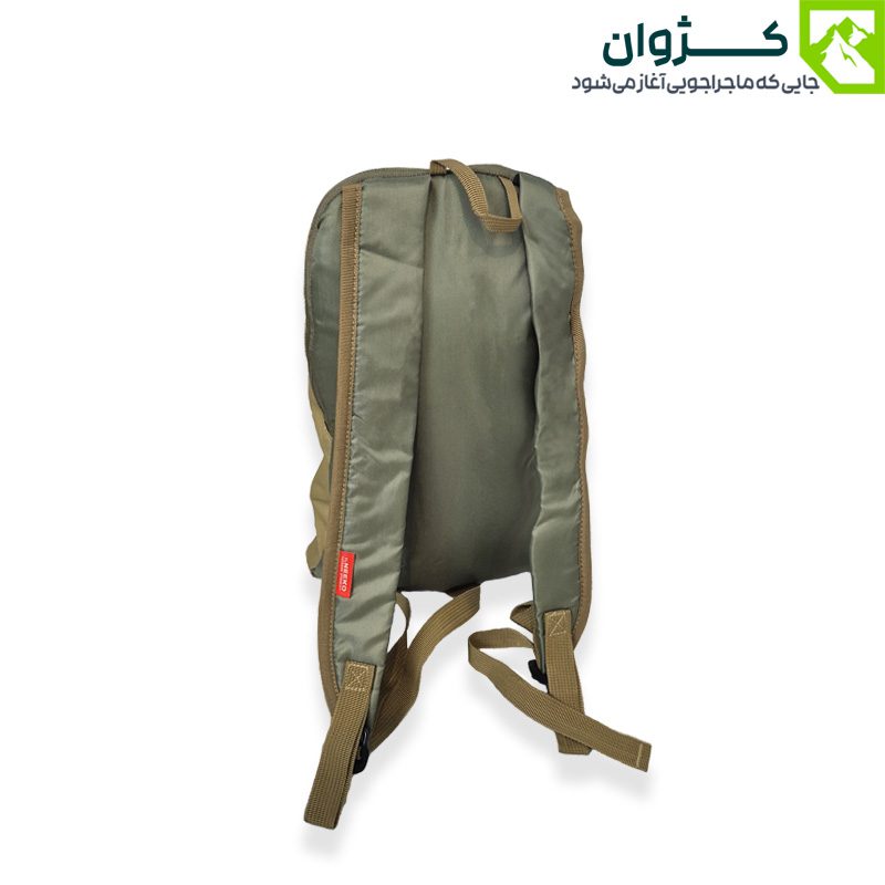 نمای پشت کوله حمله 10 لیتری نیکو مدل TOREAD در رنگ سبز، با بندهای پددار و پشتی مش‌بافت
