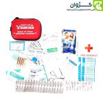 کیف کمک‌های اولیه بلک دیر همراه با تمام محتویات داخلی روی زمینه سفید