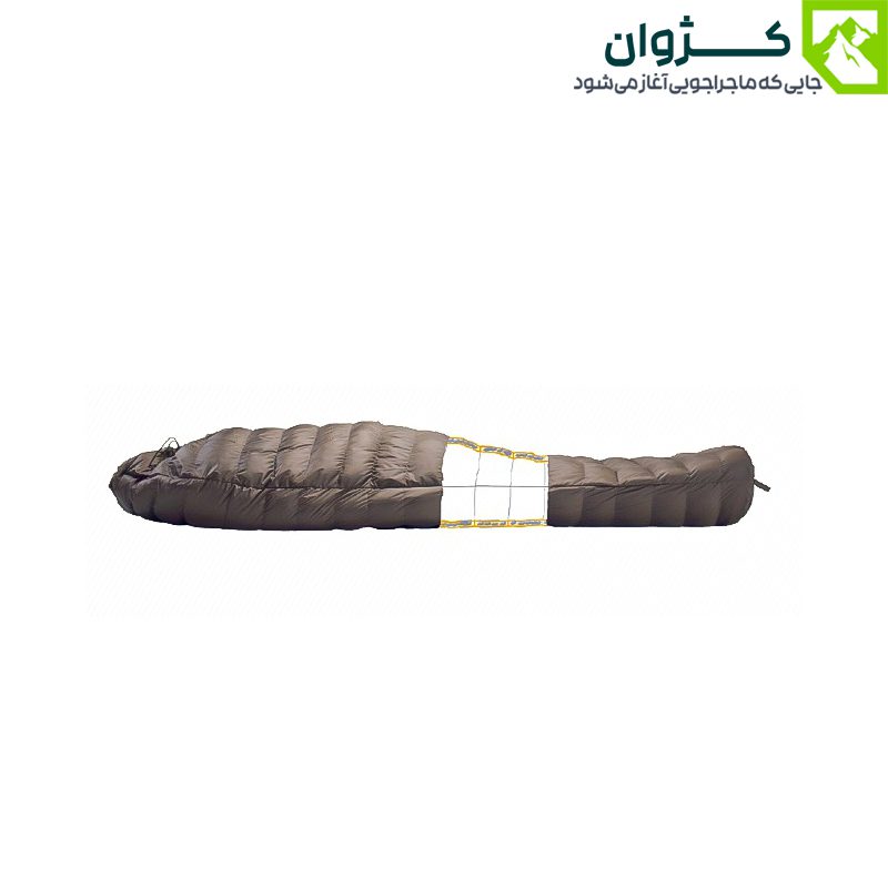 کیسه خواب مدل SAFARI برند Motal در حالت باز شده با نمای بغل و پس‌زمینه سفید