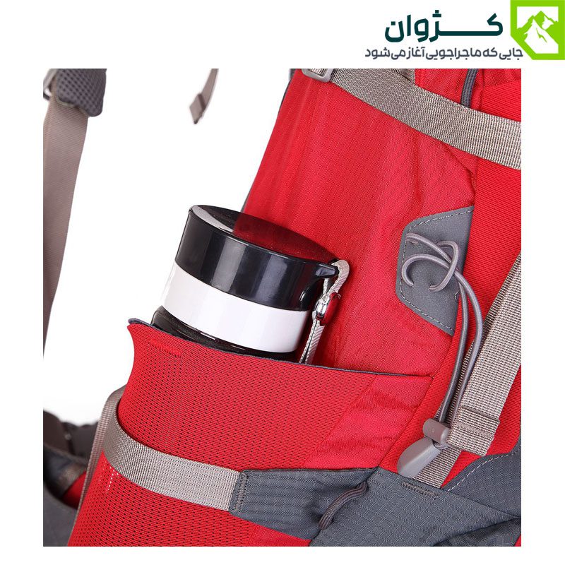 فلاسک کوچک در جیب کناری کوله قرمز نیکو مدل INTEGRAL، زمینه سفید