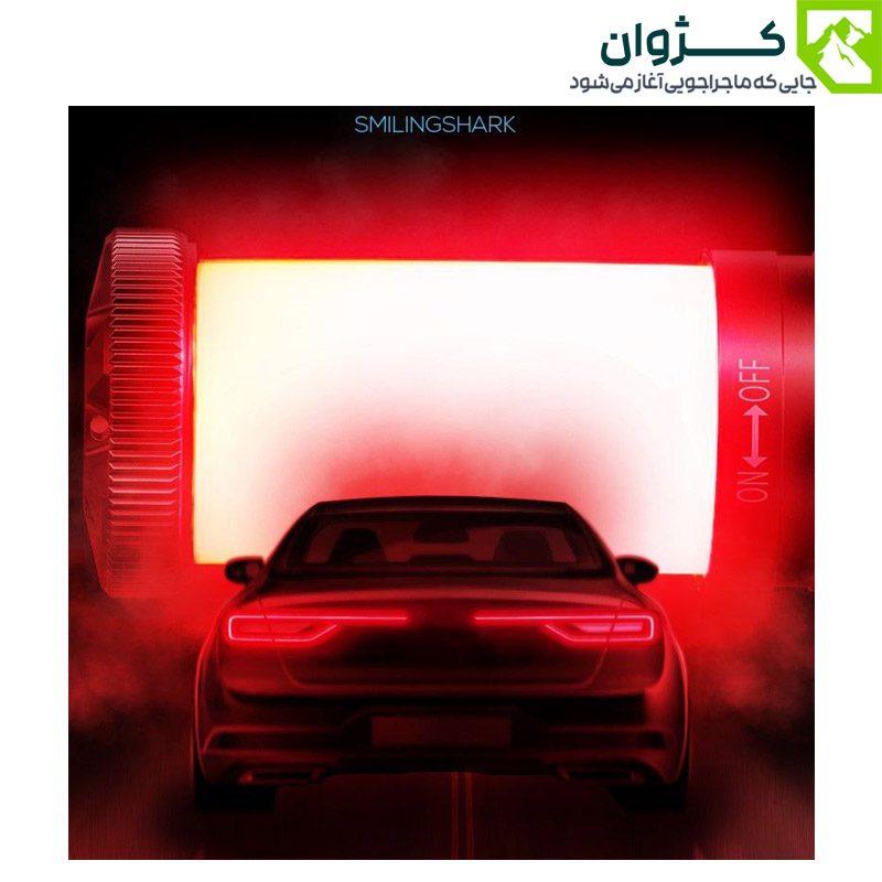 تصویر تزئینی از نور قرمز پررنگ در پشت ماشین