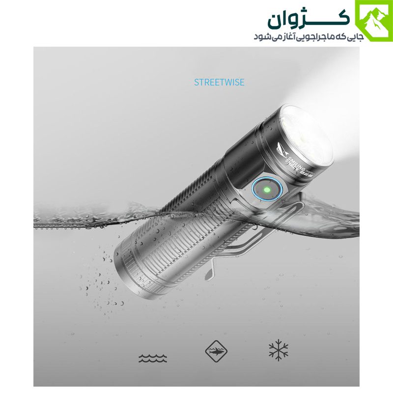 چراغ قوه SMILING SHARK ضدآب با شاخص IPX6 در حال عملکرد درون آب