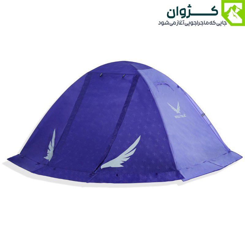 نمای بیرونی نیم‌رخ چادر Discovery Plus رنگ بنفش با درب بسته