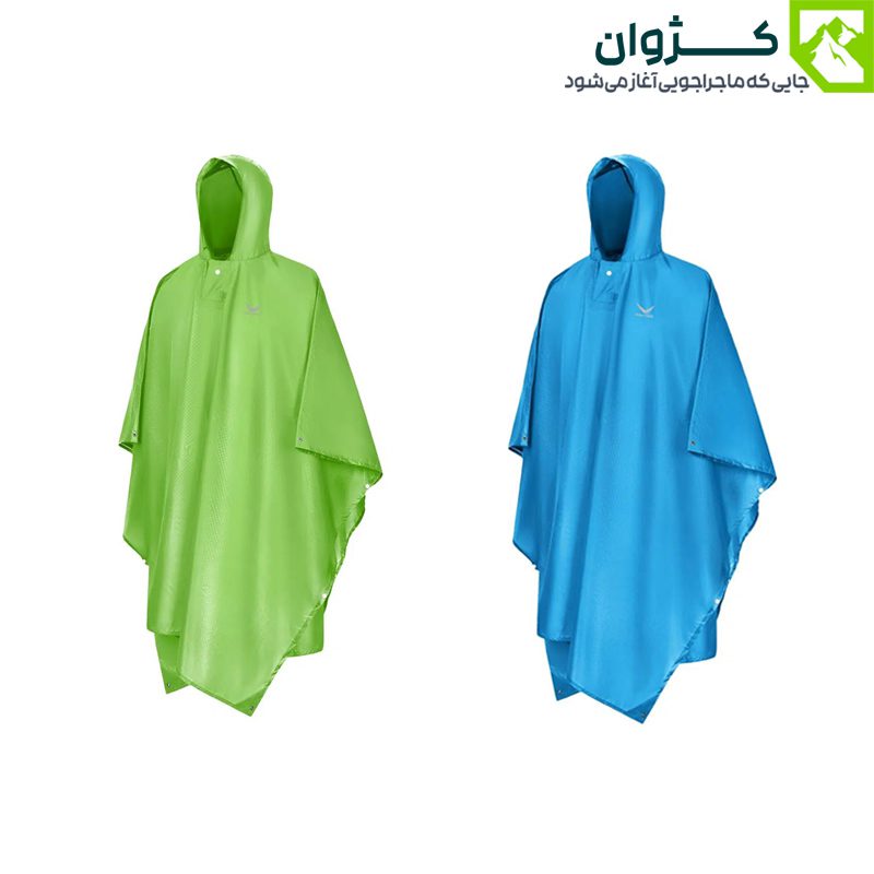 پانچو سه‌کاره اسنوهاک مدل پارکا SN-A9112 در حالت باز ، رنگ آبی و رنگ سبز در یک تصویر