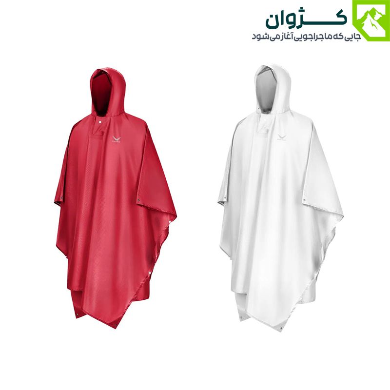 پانچو سه‌کاره اسنوهاک مدل پارکا SN-A9112 در حالت باز ، رنگ قرمز و رنگ سفید
