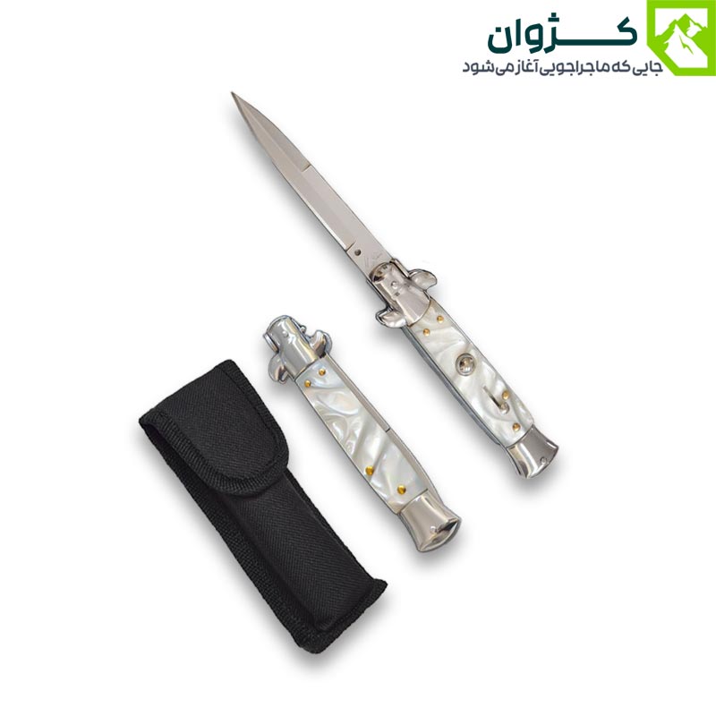 چاقوی گادفادر AKC-2 به همراه کاور حمل مقاوم، مناسب برای کمپینگ، بریدن طناب و آماده‌سازی غذا در فضای باز، طراحی جمع‌وجور با وزن 115 گرم