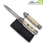 چاقوی گادفادر AKC-2 به همراه کاور حمل مقاوم، مناسب برای کمپینگ، بریدن طناب و آماده‌سازی غذا در فضای باز، طراحی جمع‌وجور با وزن 115 گرم