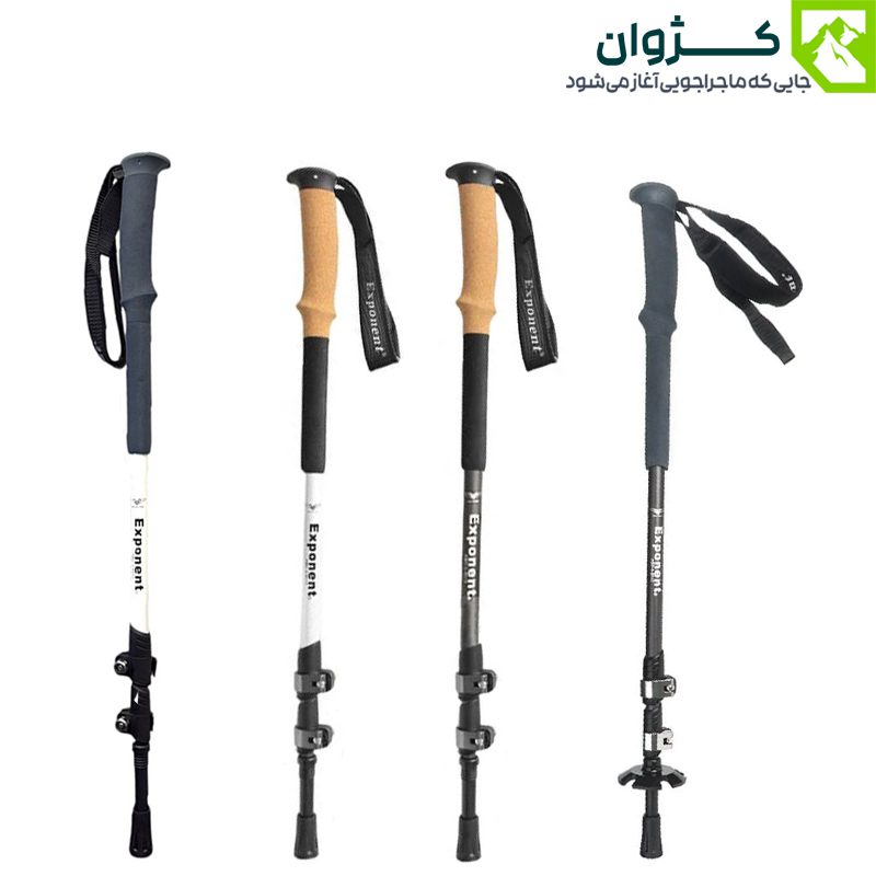 باتوم کوهنوردی EXPONENT مدل ABD-3-8512 با درپوش سر سخمه و گل‌برف، مناسب مسیرهای سخت و برفی