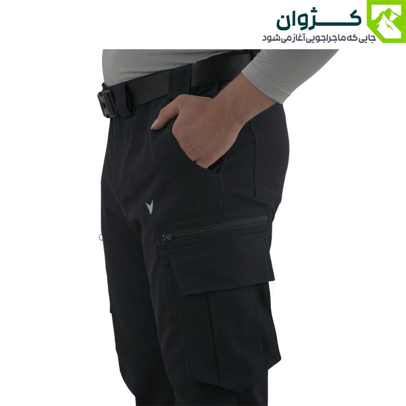 تصویر شلوار شش جیب موتال مدل P6 رنگ مشکی مناسب فعالیت‌های شهری و فضای باز