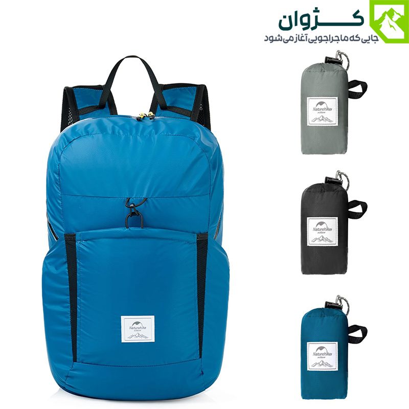 کوله حمله ۲۲ لیتری نیچرهایک رنگ مشکی، مناسب کمپینگ سبک و سفرهای کوتاه با تهویه عالی و طراحی ارگونومیک