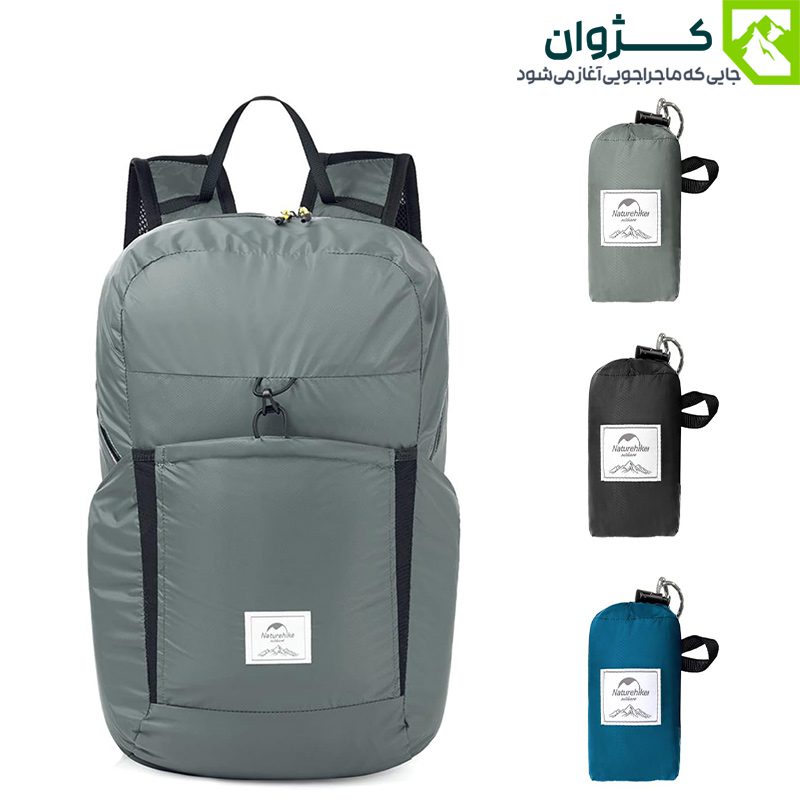 کوله حمله ۲۲ لیتری نیچرهایک رنگ مشکی، مناسب کمپینگ سبک و سفرهای کوتاه با تهویه عالی و طراحی ارگونومیک