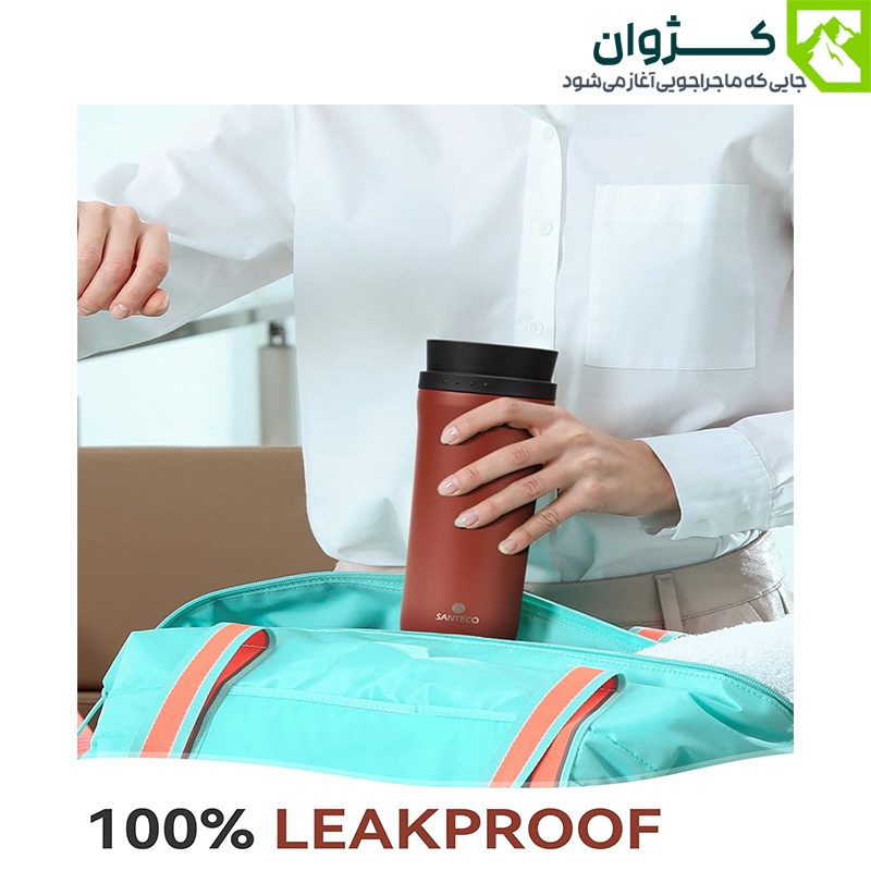 ماگ ODDA سانتکو – رنگ زرشکی، با طراحی ارگونومیک و درب ضد نشت