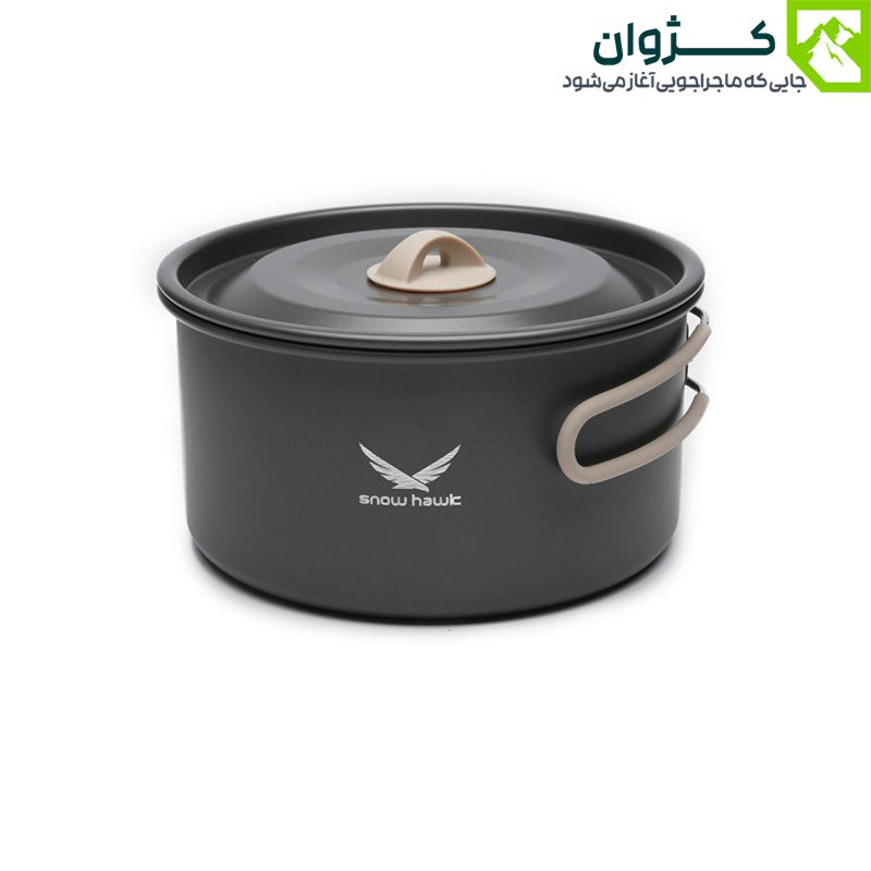 قابلمه اسنوهاک SN-T112 با طراحی جمع‌وجور و دسته مقاوم، مناسب برای کوهنوردی و کمپینگ سبک