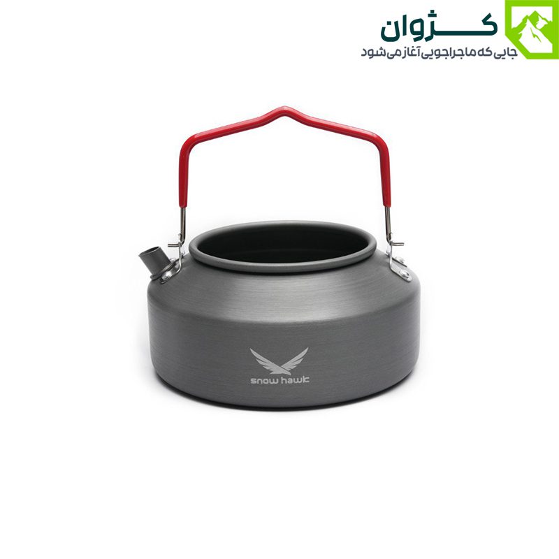 کتری آلومینیومی اسنوهاک SN-T112 با طراحی سبک و دسته تاشو، مناسب برای کمپینگ و طبیعت‌گردی