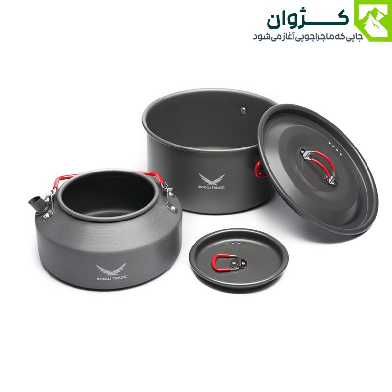 تصویر قابلمه و کتری ست ظروف دو نفره اسنوهاک کد SN-T112