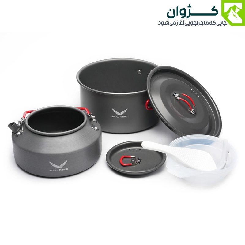 تصویری کامل از ست ظروف دو نفره اسنوهاک کد SN-T112 با اقلام همراه