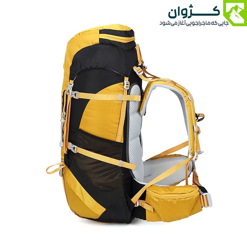 کوله‌پشتی SN-B3128 اسنوهاک زرد – نمای بغل، مناسب برای حمل ابزار