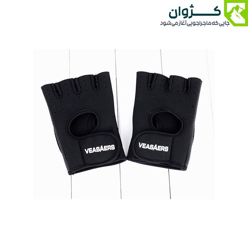 عکس دستکش نیم‌پنجه اسپرت VEASAERS مدل 1101 با بند قابل تنظیم و کف تقویت‌شده