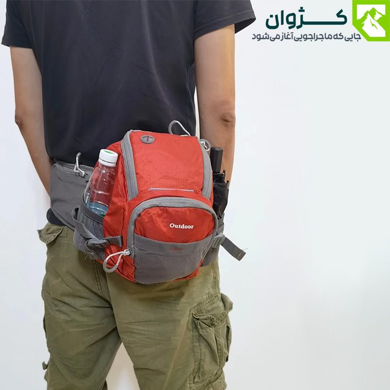 کیف کمری ۱۲ لیتری Outdoor مناسب پیاده‌روی، کوهنوردی، کمپینگ و استفاده روزمره با طراحی ارگونومیک و ظرفیت بالا