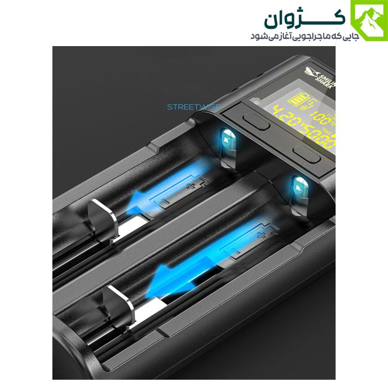 تصویر شارژر هوشمند باتری اسمایلینگ شارک مدل CD-002D مناسب کمپینگ و سفر