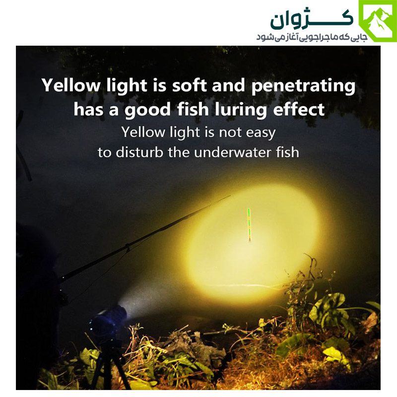 چراغ قوه SMILING SHARK مدل DY-3002 با قابلیت تنظیم لنز، نور سفید و قرمز، و سنسور حرکتی؛ همراهی هوشمند در کمپینگ و ماهیگیری شبانه