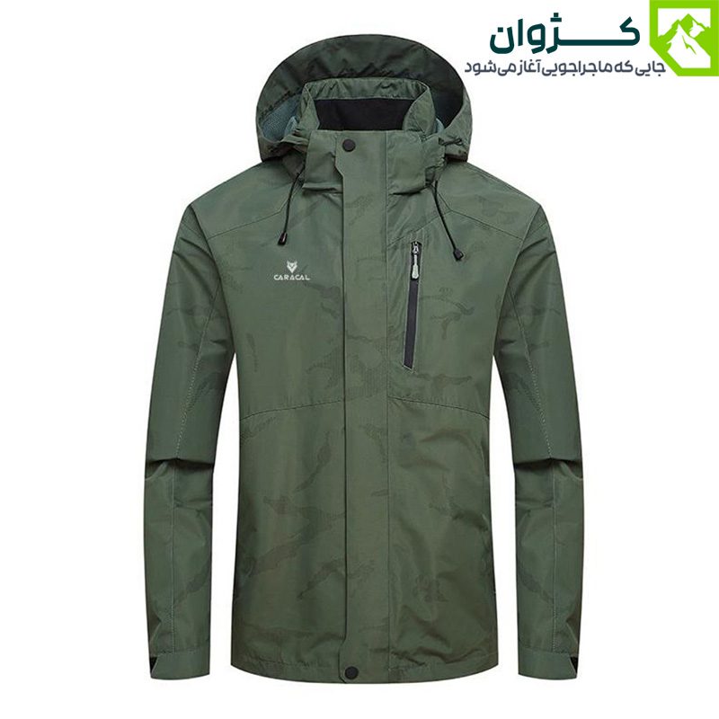 کاپشن دوپوش مردانه کاراکال مدل CA-C3114A رنگ سبز با طراحی مقاوم و مناسب برای فعالیت‌های فضای باز
