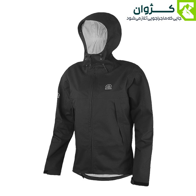 کاپشن کوهنوردی قایا مدل یاپوق رنگ مشکی با زاویه مورب و زمینه سفید