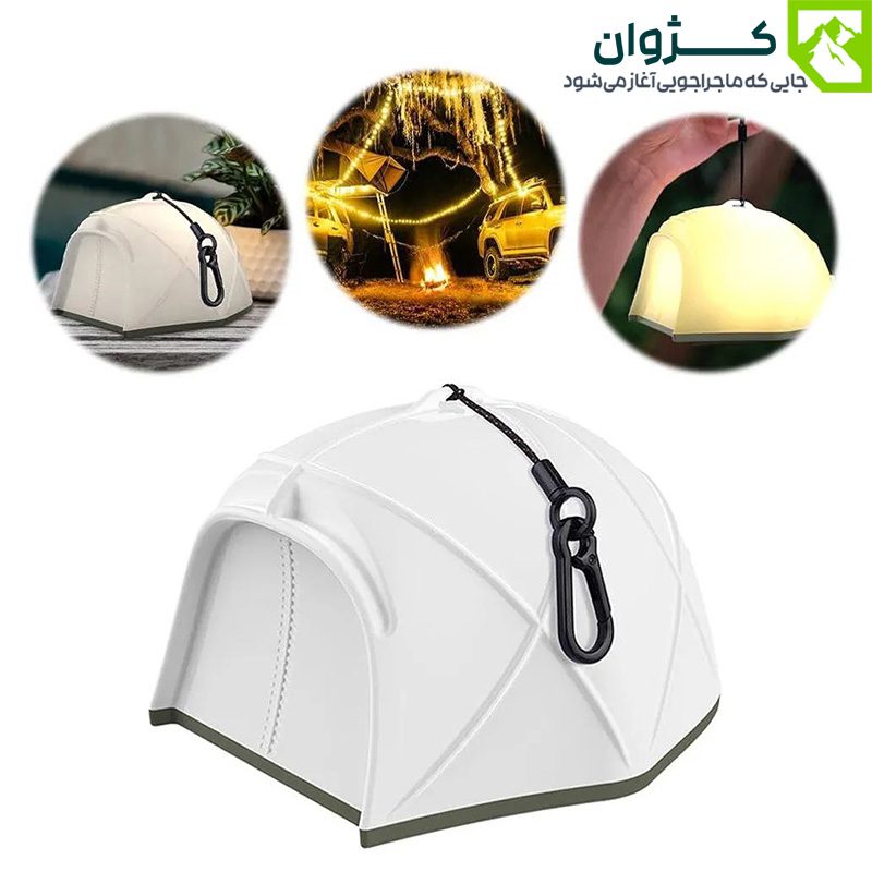 ریسه نور شارژی KXK-505 با طول ۱۵ متر و نورهای رنگی، مناسب برای ایجاد فضای گرم و روشن در چادر و کمپینگ شبانه