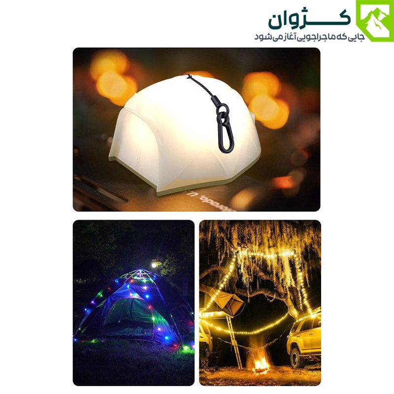 ریسه نور رنگی KXK-505 با قابلیت پاوربانک، انتخابی ایده‌آل برای روشن کردن فضای چادر و کمپ در شب