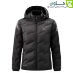 نمای نزدیک کاپشن زنانه کاراکال 3106B رنگ مشکی از زاویه رو‌به‌رو