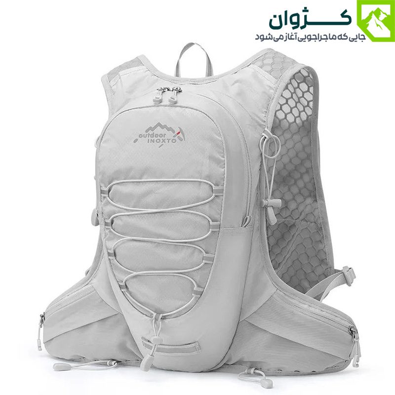 کوله پشتی رانینگ و ورزشی ۱۲ لیتری INOXTO مدل ۵۷۷ رنگ سفید مناسب دویدن، دوچرخه‌سواری و طبیعت‌گردی