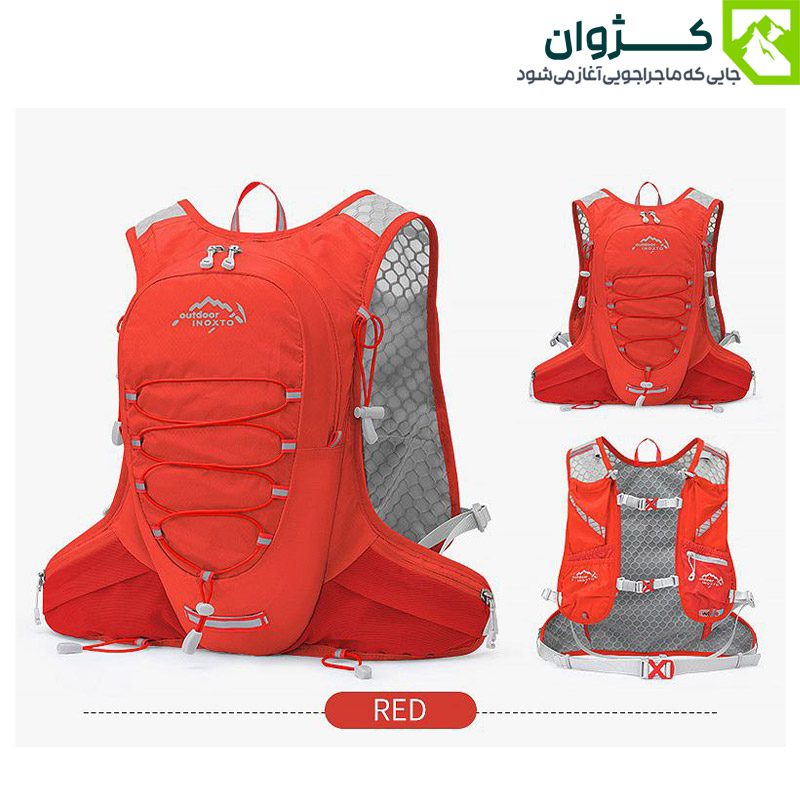کوله رانینگ ۱۲ لیتری INOXTO مدل ۵۷۷ رنگ قرمز – سبک و مناسب دویدن و کوهنوردی سبک