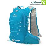 کوله رانینگ INOXTO مدل 577 در رنگ آبی، دارای بندهای قابل تنظیم، سیستم پشتی مشبک، جیب‌های متعدد و بند نگه‌دارنده تجهیزات، مناسب برای دوچرخه‌سواری و طبیعت‌گردی سبک