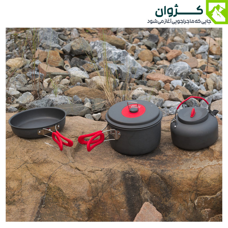 ست ظروف 2 تا 3 نفره ALOCS کد CW-C19T، ست ظروف کمپینگ 2 تا 3 نفره ALOCS کد CW-C19T، ست ظروف کمپینگ ALOCS، ست ظروف آشپزی ALOCS، ست ظروف مسافرتی، ست ظروف سفری