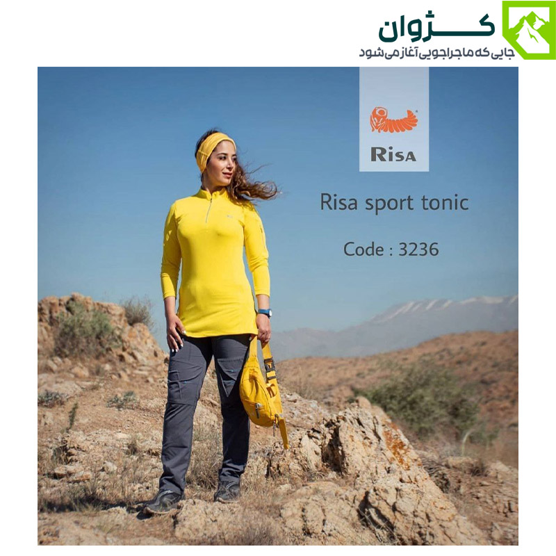 تونیک اسپرت زنانه ریسا کد 3236، تونیک میانه جیب دار ریسا کد 3236، تونیک میانه ورزشی ریسا